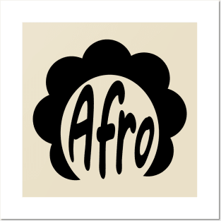 Afro Hairstyle Artistic Text Design Posters and Art